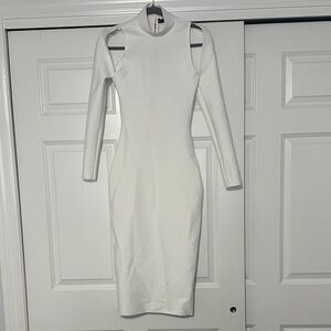 Elegant White Cut-Out Dress